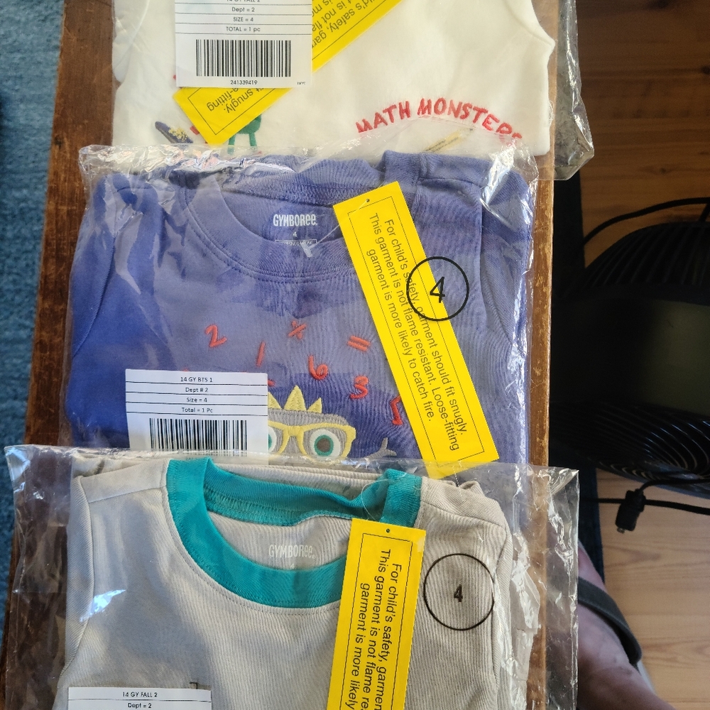 3 pairs Gymboree 2 piece pants and long sleeve pjs